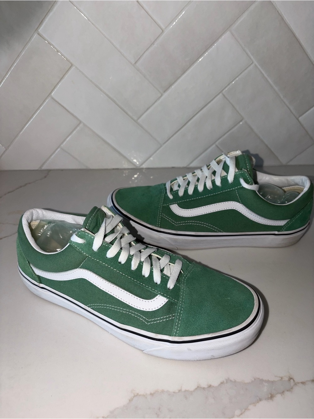 VANS Color Theory Old Skool Men's Size 10 Suede Green Sneakers Shoes - Picture 8 of 12